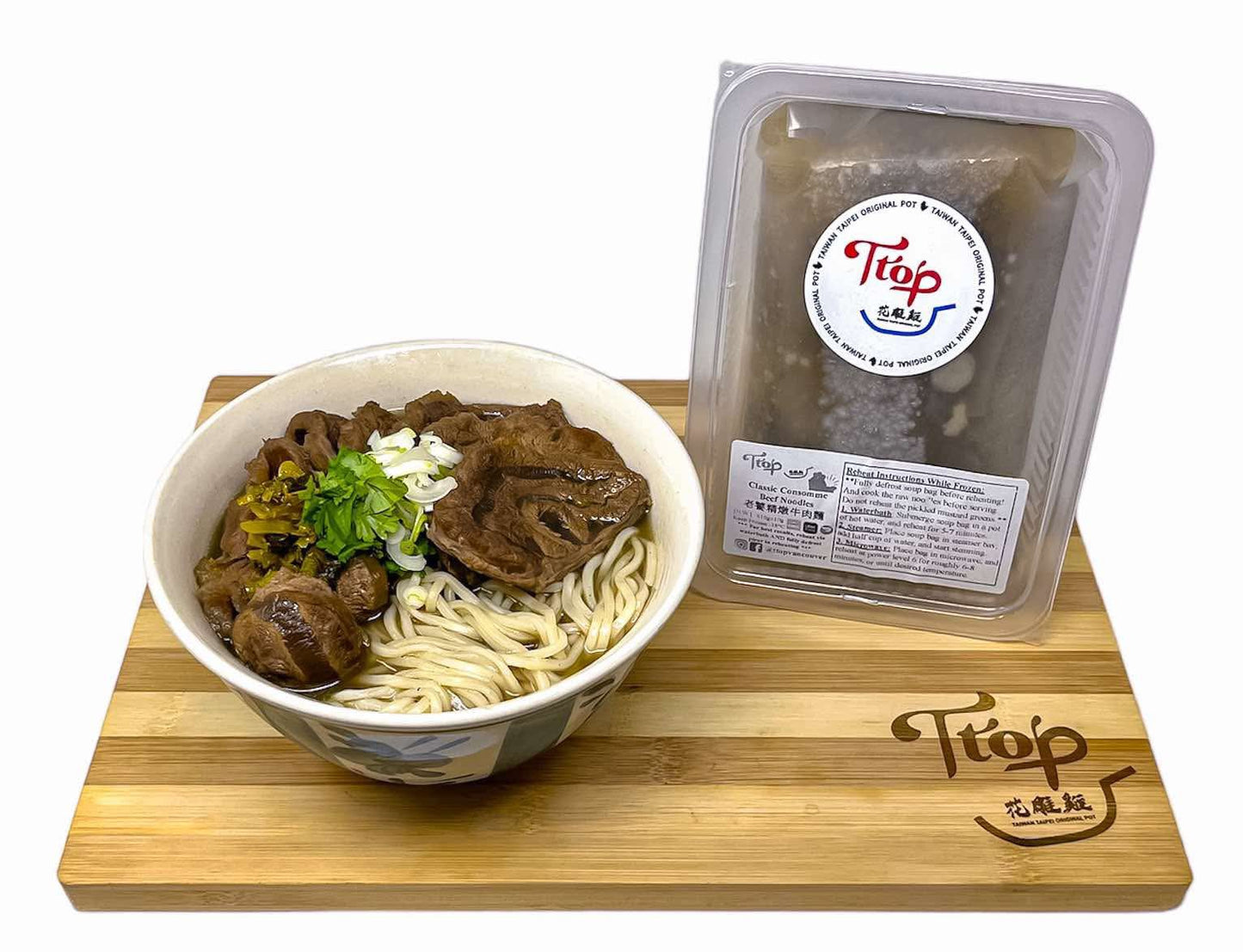 『TTOP花雕雞』老饕精燉牛肉麵(含生麵條，牛腩/牛腱170g+湯500g）610g