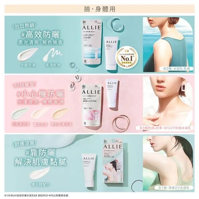 🇯🇵日本ALLIE 持采UV高效防曬水凝乳EX 90g*2（臉/全身用)